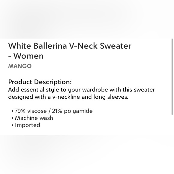 Mango white sweater/shirt - Picture 6 of 6